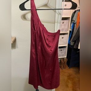 red lulus one shoulder semi formal dress